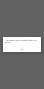 Shopee Banned Toko Diblokir