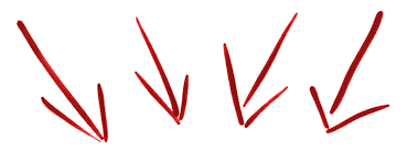 4 red arrows pointing down
