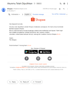 Akun Shopee T-Kio Shop Dipulihkan
